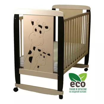 Детская кроватка с полозьями на колесах Соня 02 Жираф 3Д (Соня)