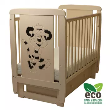 Детская кроватка с поперечным маятником Соня 04 Тигренок 3Д (Соня)
