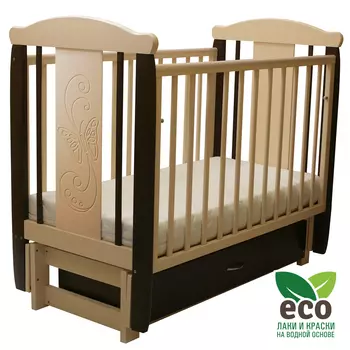 Детская кроватка с продольным маятником Соня 05 Бабочка (Соня)