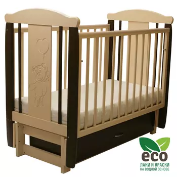 Детская кроватка с продольным маятником Соня 05 Мишка (Соня)