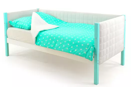 Детская мягкая кровать-тахта Skogen мятно-белый (Бельмарко)