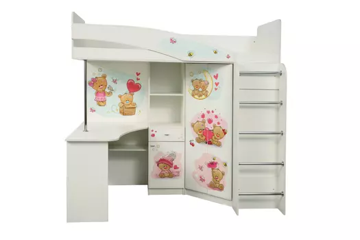 Двухъярусная кровать Адель-2 Мишка (Олмеко)