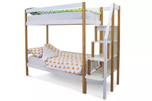 Двухъярусная кровать Svogen дерево-белый (Бельмарко)