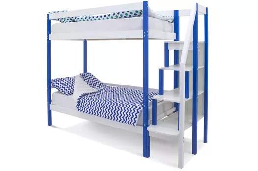 Двухъярусная кровать Svogen сине-белый (Бельмарко)