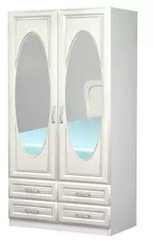 Двухстворчатый шкаф Жемчужина с ящиками (Премиум)
