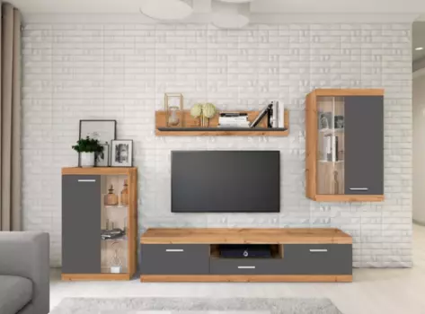 Гостиная Тесс Серый графит/Дуб вотан (BRW)