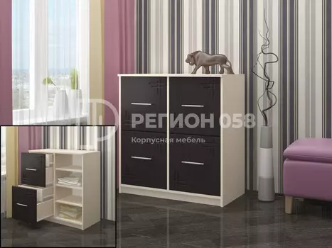 Комод Берк-4 МДФ с ящиками и дверцами (Регион 058)
