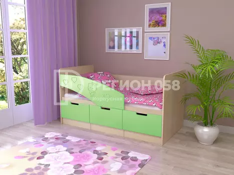 Кровать Бемби-7 МДФ с котиком на бортике (Регион 058)