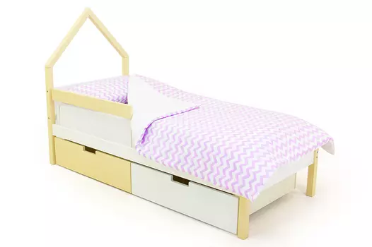 Кровать-домик мини Skogen бежево-белый (Бельмарко)