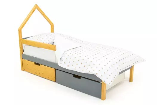 Кровать-домик мини Skogen дерево-графит (Бельмарко)