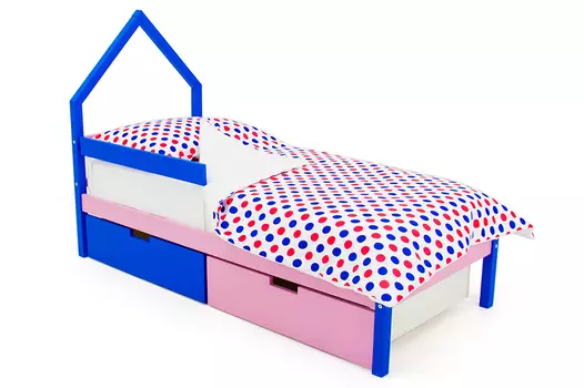 Кровать-домик мини Skogen синий-лаванда (Бельмарко)