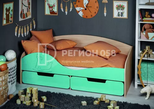 Кровать Юниор-8 МДФ с 3Д-фасадами (Регион 058)