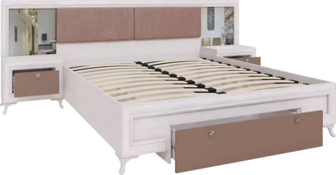 Кровать с ортопедическим основанием 1,6 М06 Саванна (Риннер)