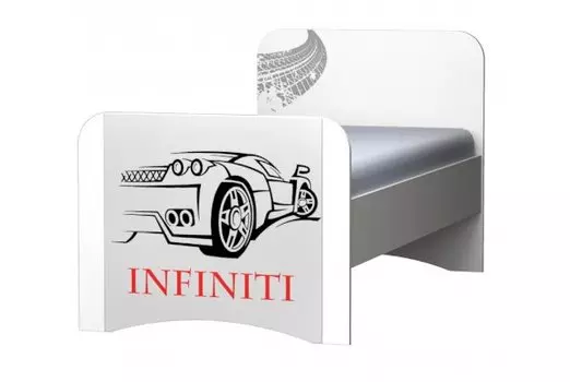 Кровать Смарти-2 с фотопечатью машинки (Премиум)