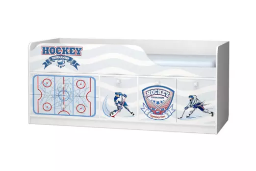 Кровать Смарти-3 с фотопечатью Хоккей (Премиум)