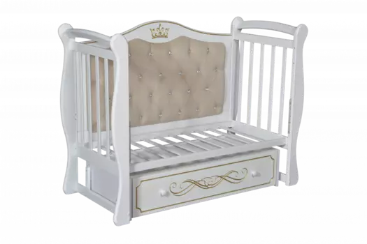 Кроватка Julia (111) с мягкой стенкой, автостенка + универсальный маятник (Антел)