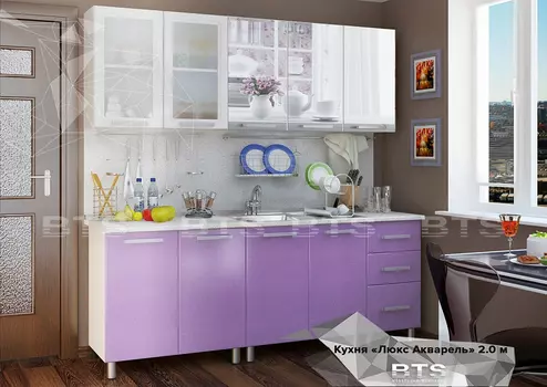 Кухня Люкс Акварель 2,0 м (Мебелони)