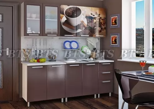 Кухня Люкс Шоколад 2,0 м (Мебелони)