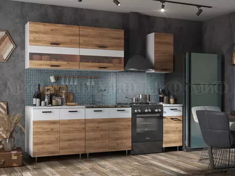 Кухня Рио 2.0 №2 Дуб крафт/Белый (Миф)