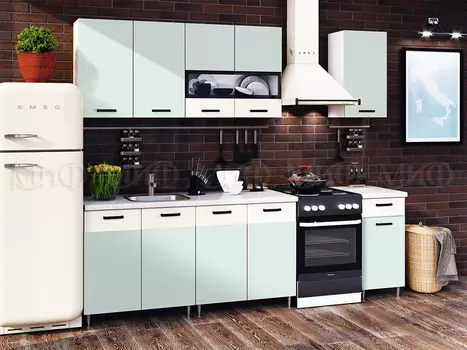 Кухня Рио ЛДСП Мята/белый (разный размер) (Миф)