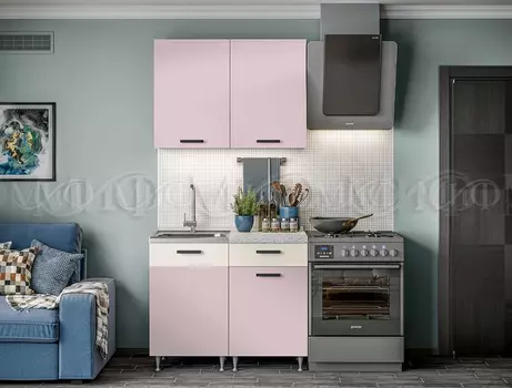 Кухня Рио ЛДСП Розовый/белый (разный размер) (Миф)