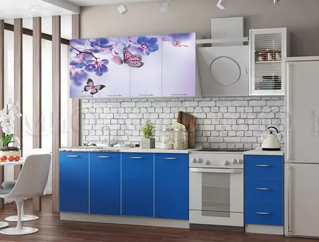 Кухня с фотопечатью Бабочки (разный размер) (Миф)