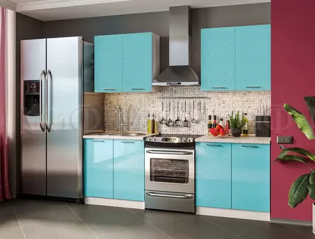 Кухня Техно Бирюза металлик (разные размеры) (Миф)