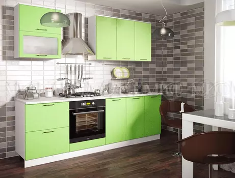 Кухня Техно Салатовый металлик (разные размеры) (Миф)