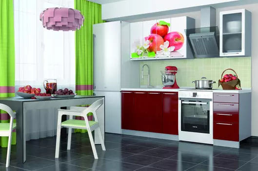 КУХНЯ "СОФИЯ" 1,8м с фотопечатью КРАСНОЕ ЯБЛОКО ИЦ