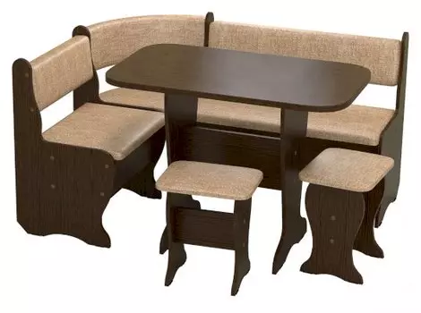 Кухонный уголок Оптима со столом и табуретками, столешница ЛДСП (Премиум)