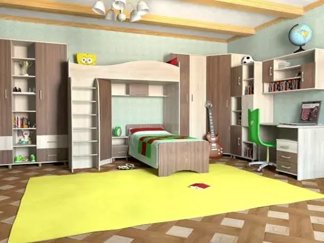 Модульная детская Алешка Ясень шимо темный/Ясень шимо светлый (Премиум)