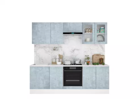 Модульная кухня Лофт камень Оленна (Горизонт)