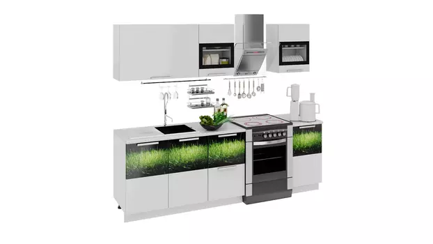 Модульная кухня "Фэнтази Грасс" ТриЯ