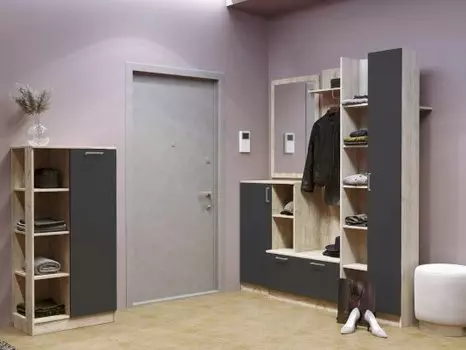 Модульная прихожая Лего Дуб бунратти/Антрацит (Премиум)