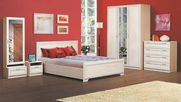 Модульная спальня Ивушка-7 со вставками из искусственной кожи (Марибель)