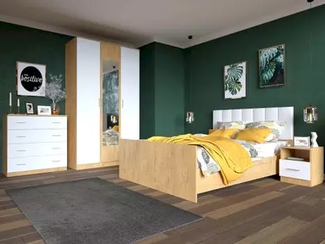 Модульная спальня Лего Дуб бунратти/Белый (Премиум)