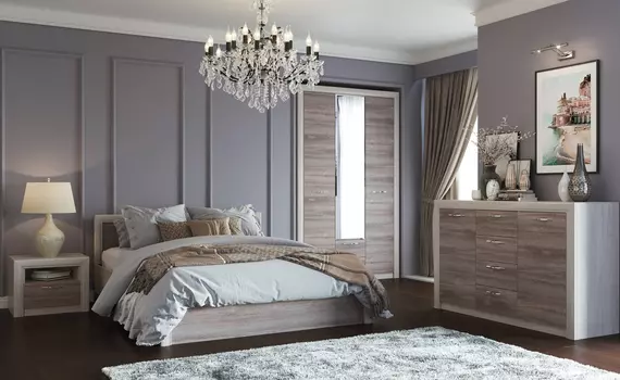 Модульная спальня Октава Ясень Анкор/Дуб Клабхаус серый (Памир)