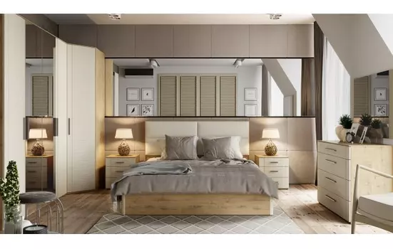 Модульная спальня "Николь" Бунратти/Фон Бежевый ТриЯ