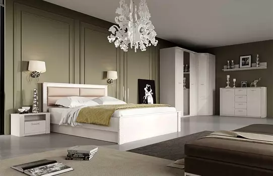 Модульный спальный гарнитур ЭЛАНА бодега белая МБГ