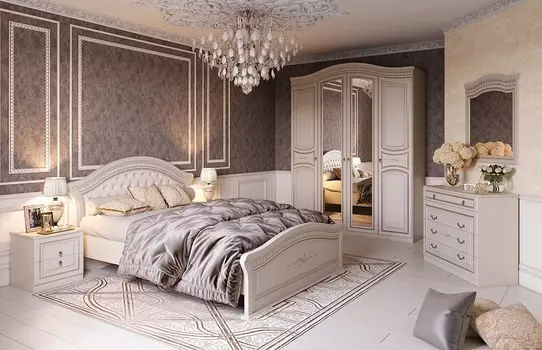 Модульный спальный гарнитур НИКОЛЬ Ясень жемчужный / Ваниль МБГ