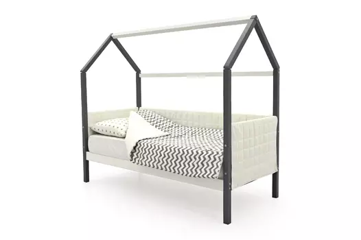 Мягкая кровать-домик Svogen графит-белый (Бельмарко)