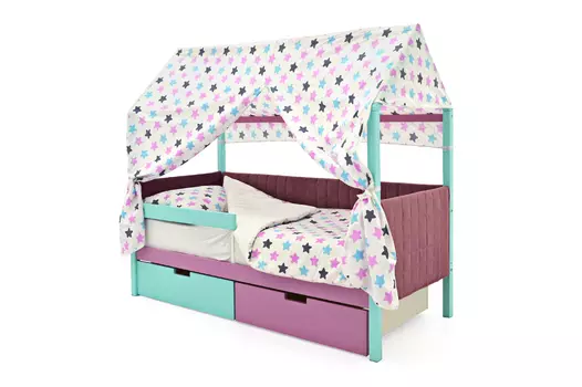 Мягкая кровать-домик Svogen мятный-лаванда (Бельмарко)