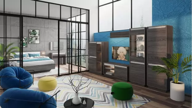 НАБОР ГОСТИНОЙ VIRGINIA ( помодульно) ЯСЕНЬ АКОР ТЕМНЫЙ СИЛ