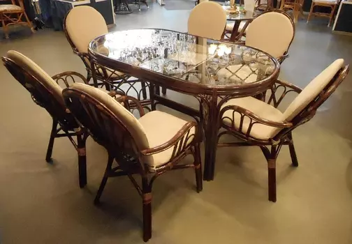 Обеденный стол 02/02 из ротанга (Радуга)