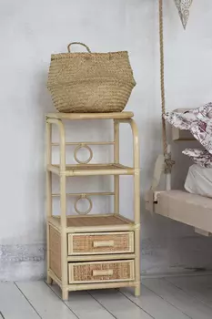 Плетеная этажерка 13/08 с ящиками (Радуга)