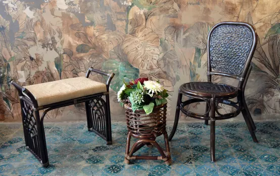 Плетеный стул 04/18 с жестким сиденьем (Радуга)