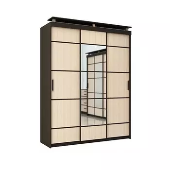 Шкаф-купе 1500 Фудзи с зеркалом (Термит)