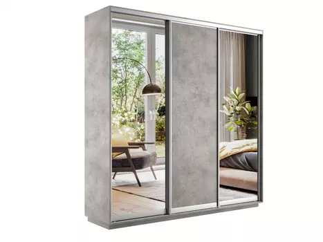 Шкаф-купе Медиум ТРИО-трехдверный (2 зеркальные створки) Е1