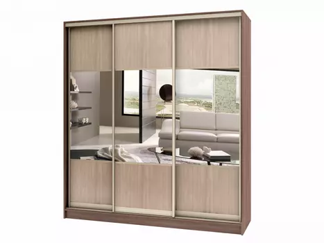 Шкаф купе Стандарт-3 зеркало (Баронс)