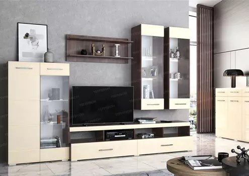 Шкаф навесной со стеклом Фиеста (Террикон)